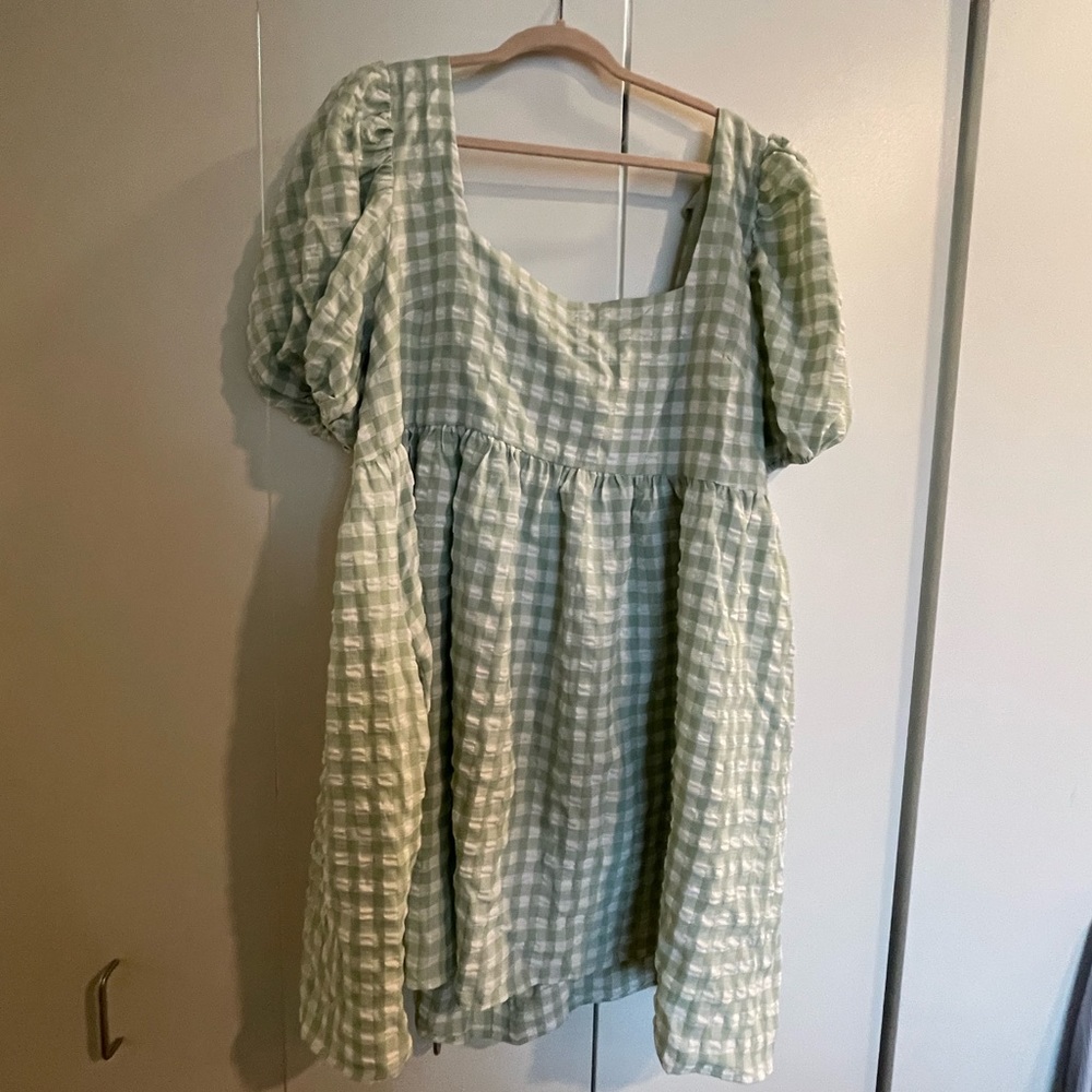 Gingham babydoll dress
